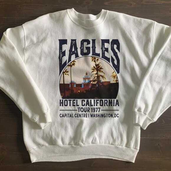 Gildan Other - Eagles Hotel California Tour 1977 Retro sweatshirt, Eagles shirt unisex white